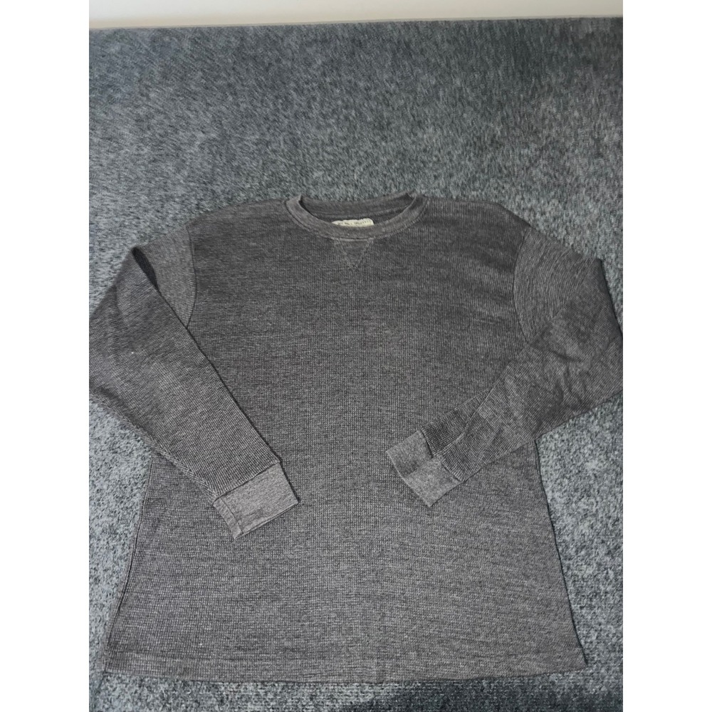 Big Ball Sports Mens XL Gray Waffle Knit Thermal Long Sleeve Shirt FP-2494-HTR